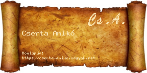 Cserta Anikó névjegykártya